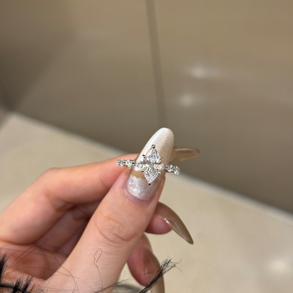 Selena Gomez Engagement Ring Marquise BZ120001