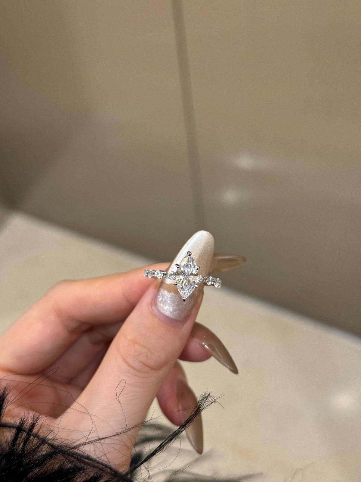 Selena Gomez Engagement Ring Marquise BZ120001