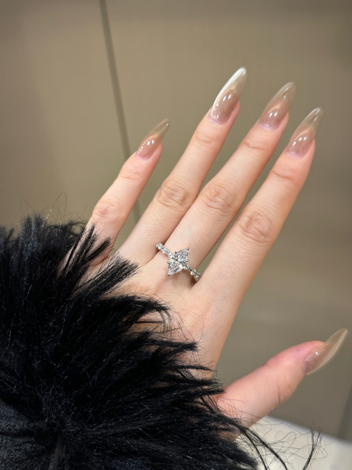 Selena Gomez Engagement Ring Marquise BZ120001