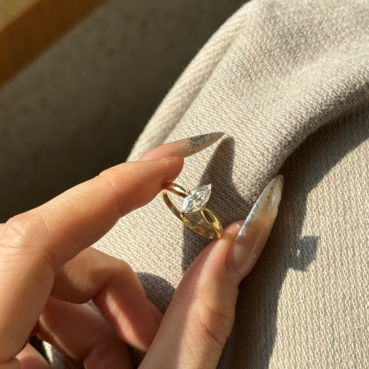 Selena Gomez Engagement Ring Marquise  BZ121359