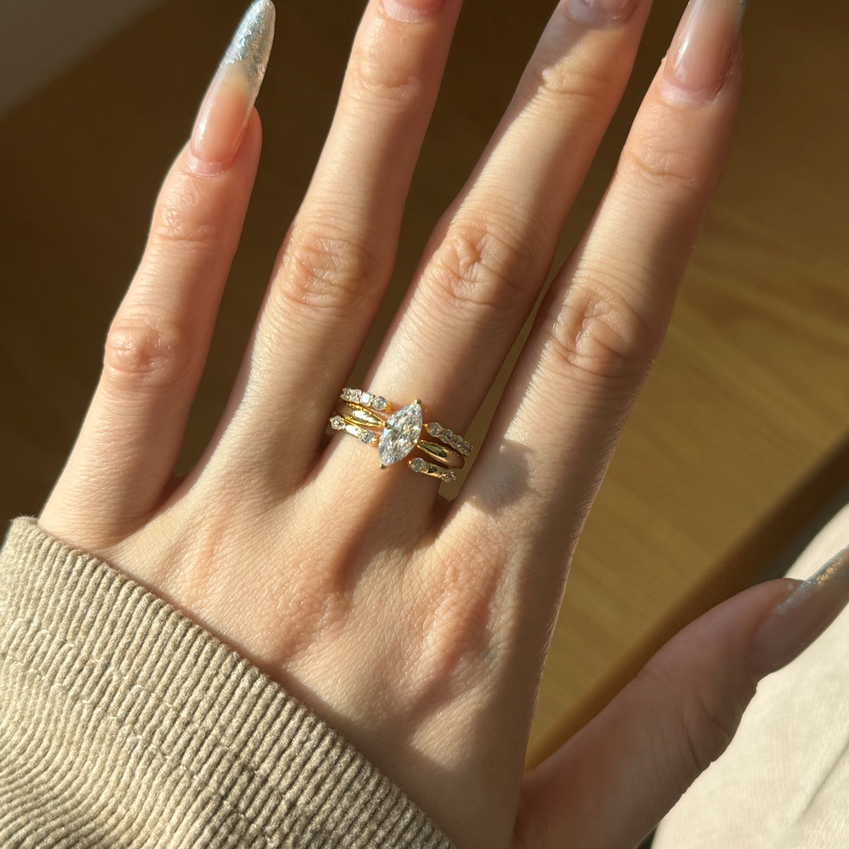 Selena Gomez Engagement Ring Marquise  BZ121359