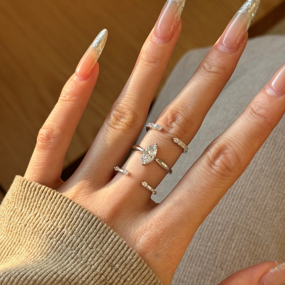 Selena Gomez Engagement Ring Marquise  BZ121359