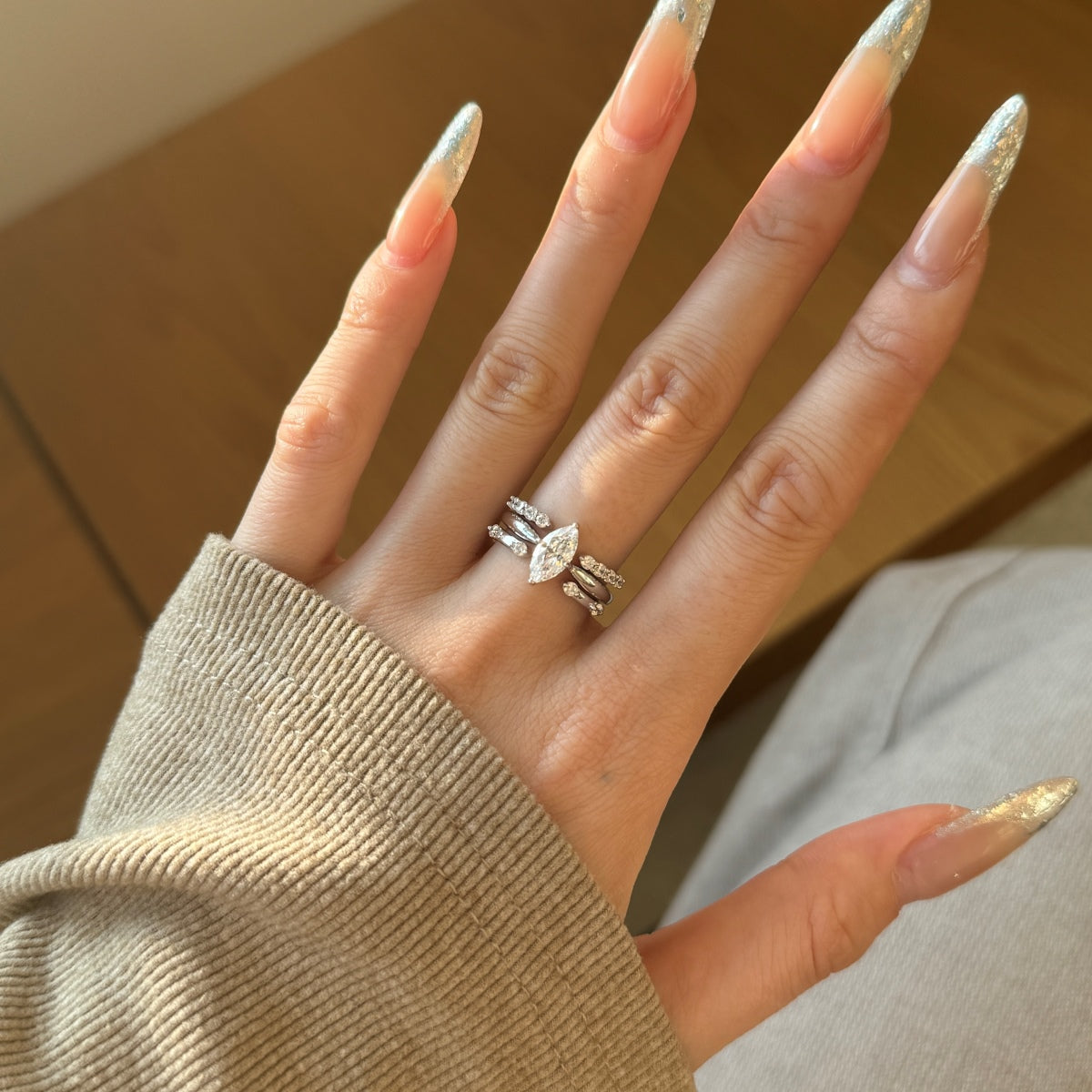 Selena Gomez Engagement Ring Marquise  BZ121359