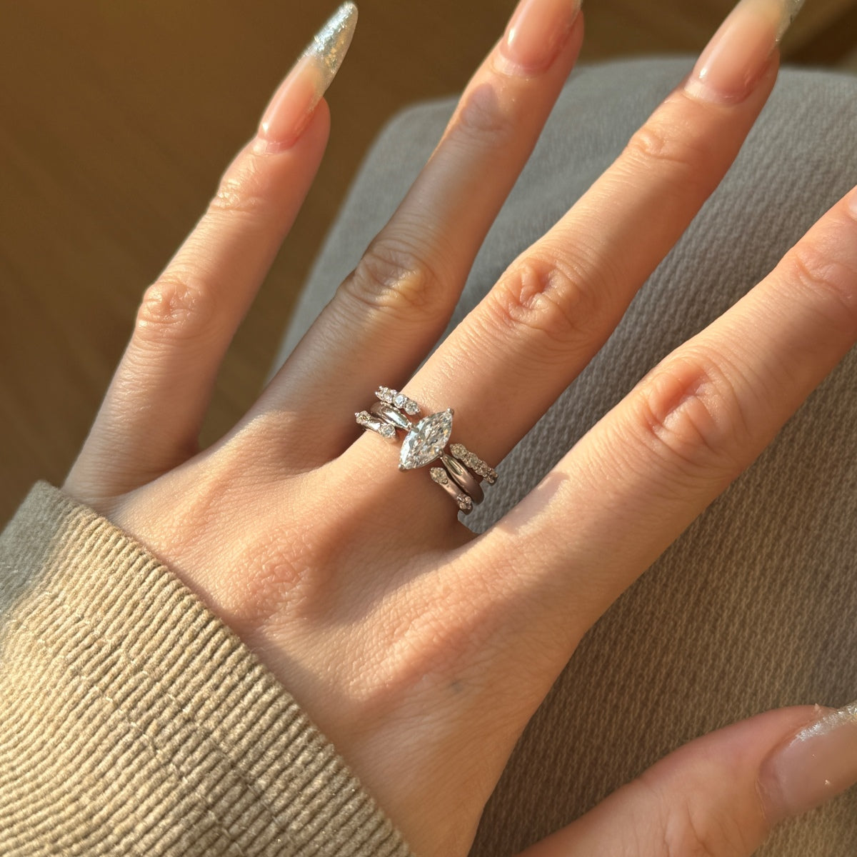 Selena Gomez Engagement Ring Marquise  BZ121359