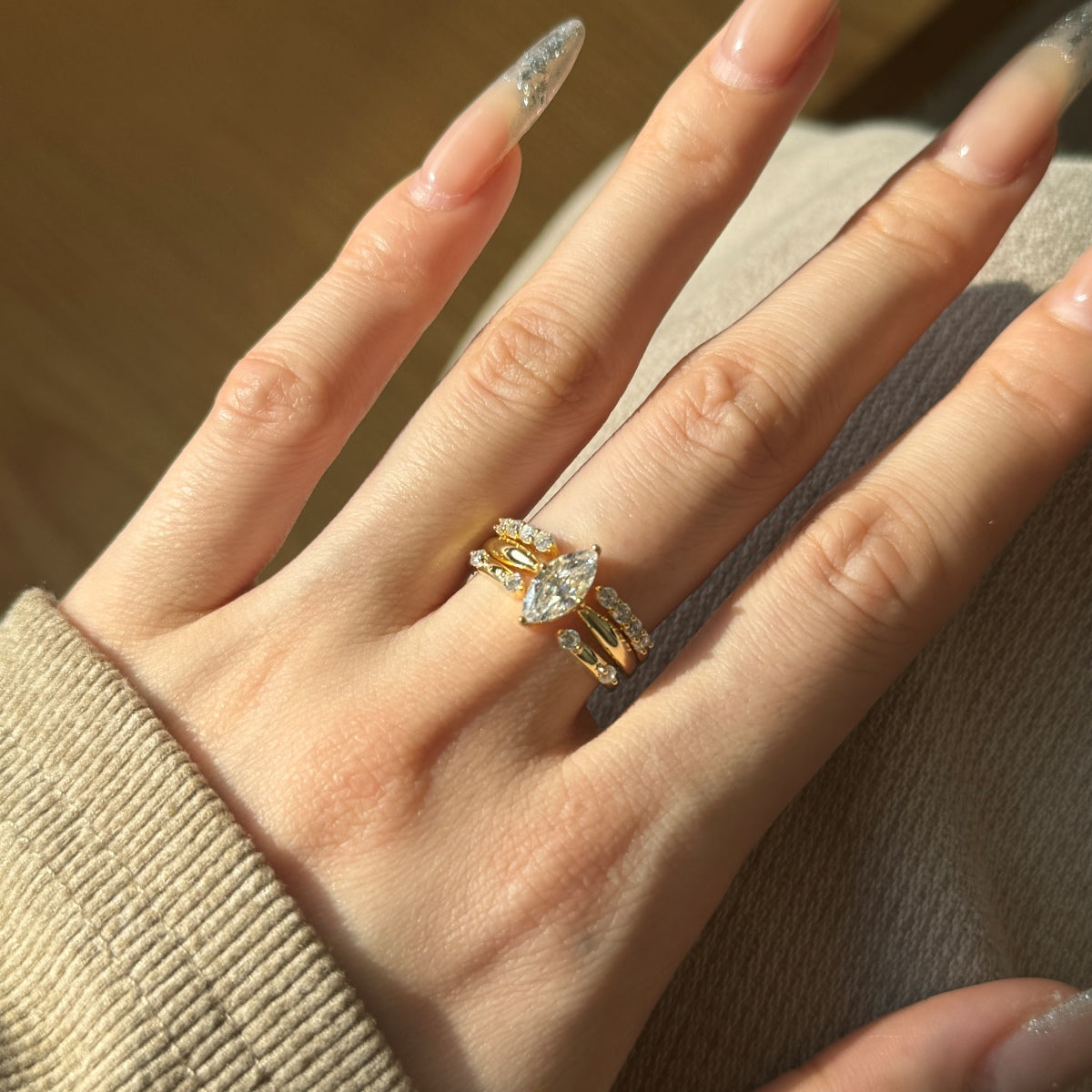 Selena Gomez Engagement Ring Marquise  BZ121359
