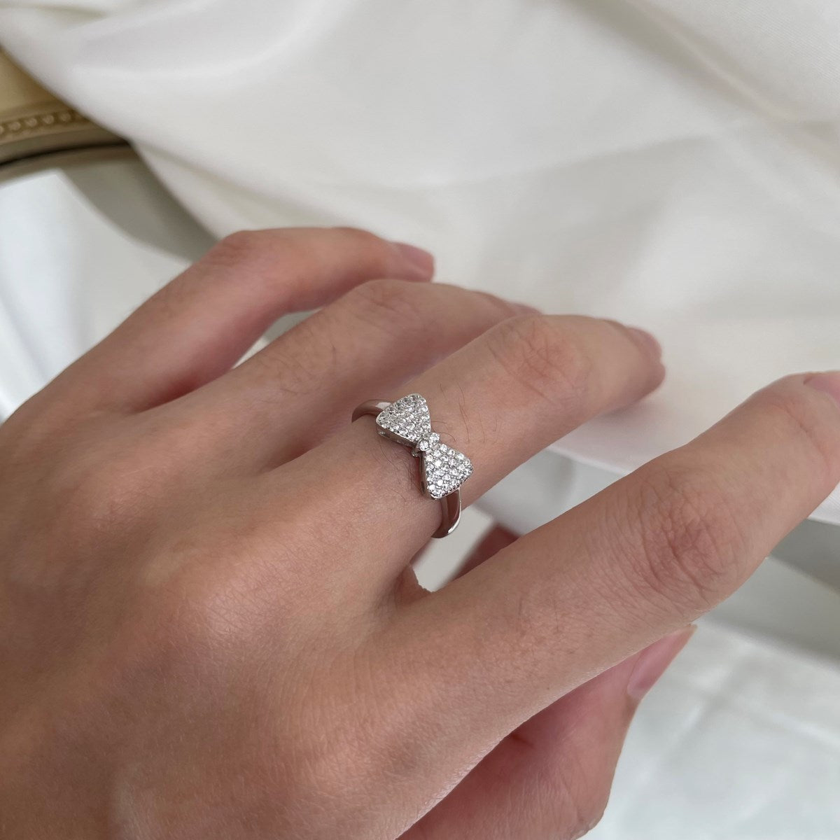 Bow Silver Ring 3012