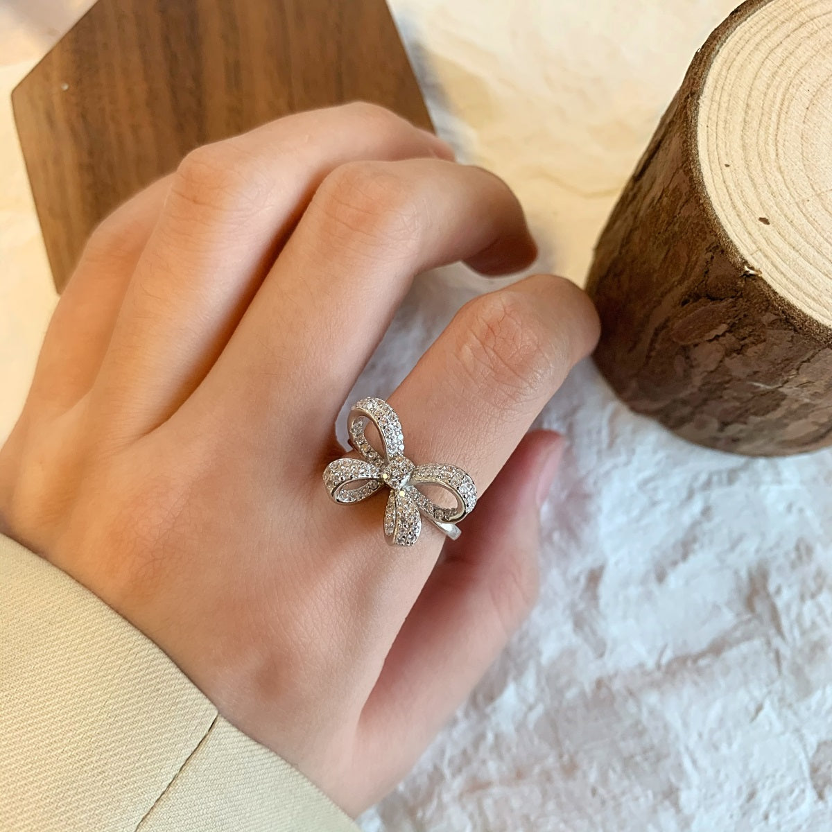 Bow Silver Ring 3010