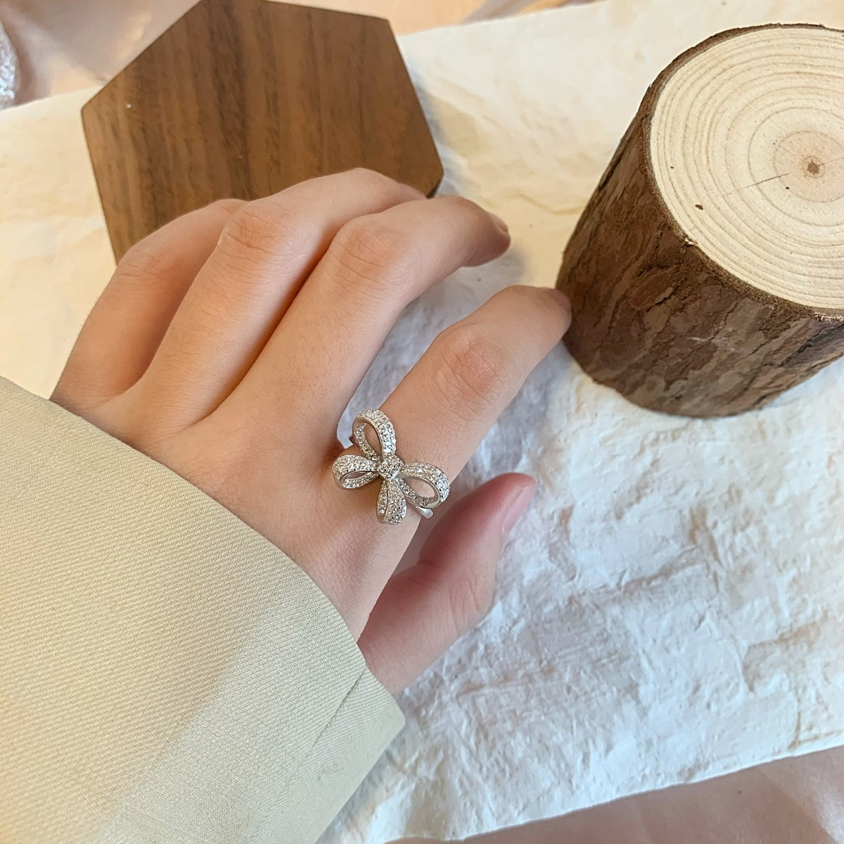 Bow Silver Ring 3010