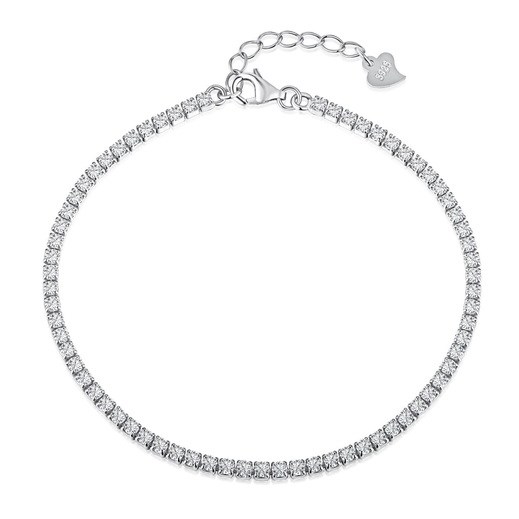Classic Tennis Bracelet • 925 Silver Rhodium Plated