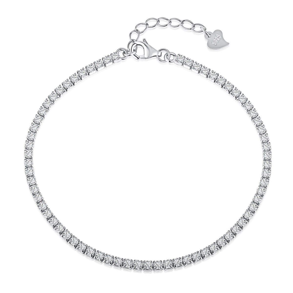 Classic Tennis Bracelet • 925 Silver Rhodium Plated