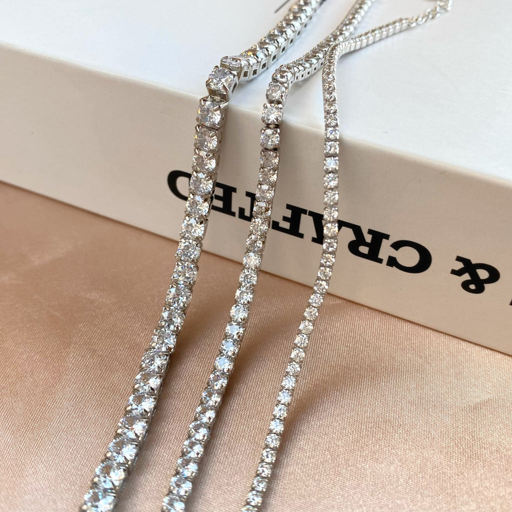 Classic Tennis Bracelet • 925 Silver Rhodium Plated