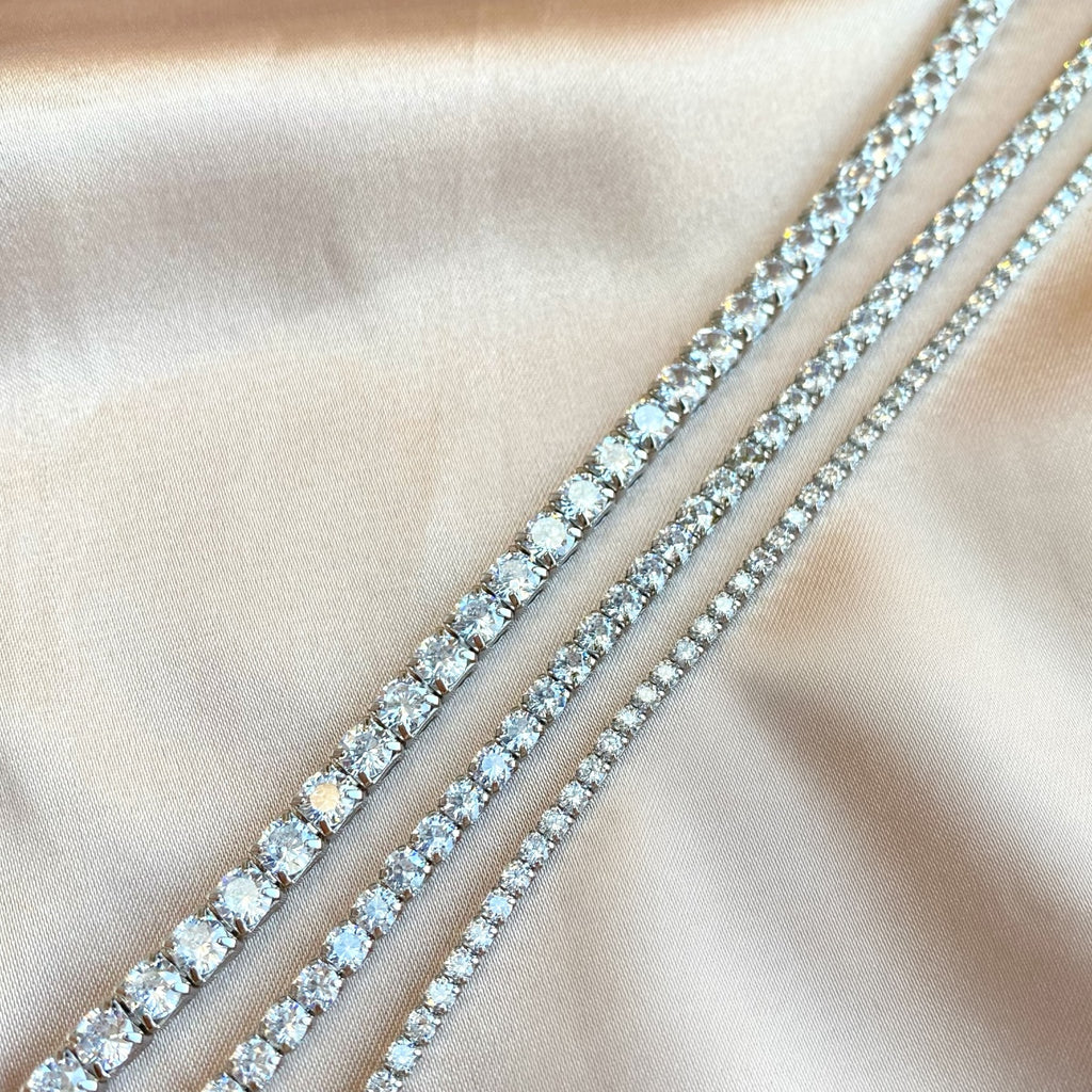 Classic Tennis Bracelet • 925 Silver Rhodium Plated