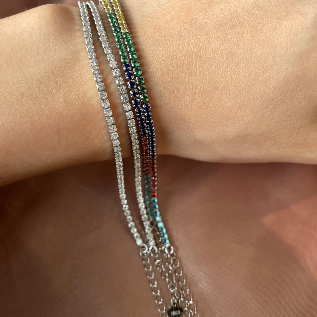 Classic Tennis Bracelet • 925 Silver Rhodium Plated