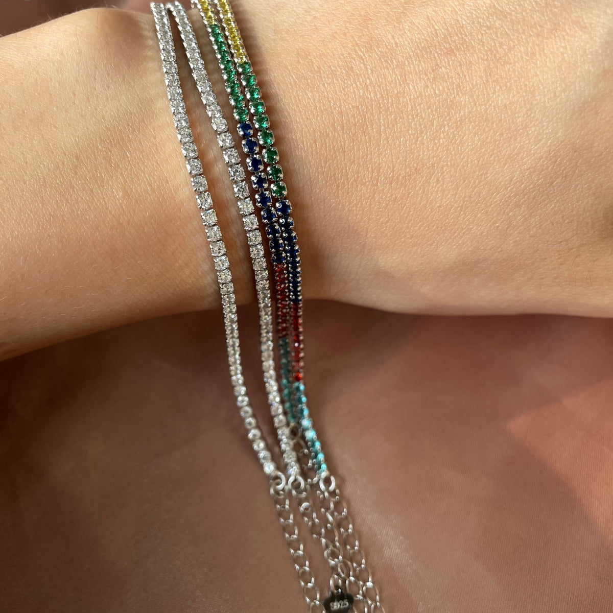 Classic Tennis Bracelet • 925 Silver Rhodium Plated