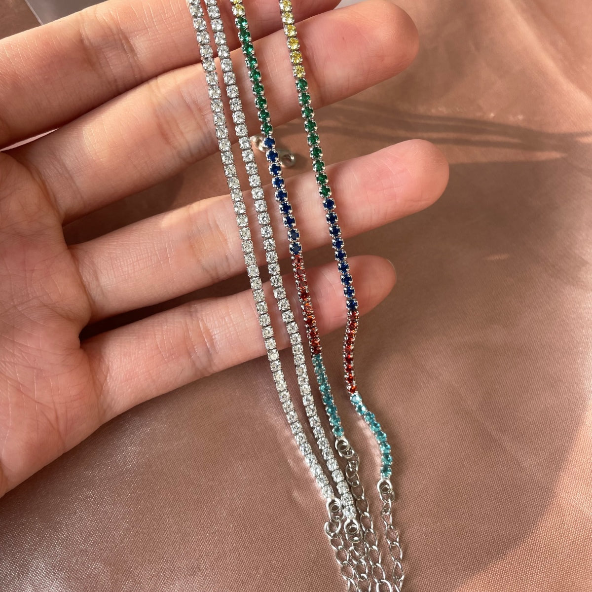 Classic Tennis Bracelet • 925 Silver Rhodium Plated