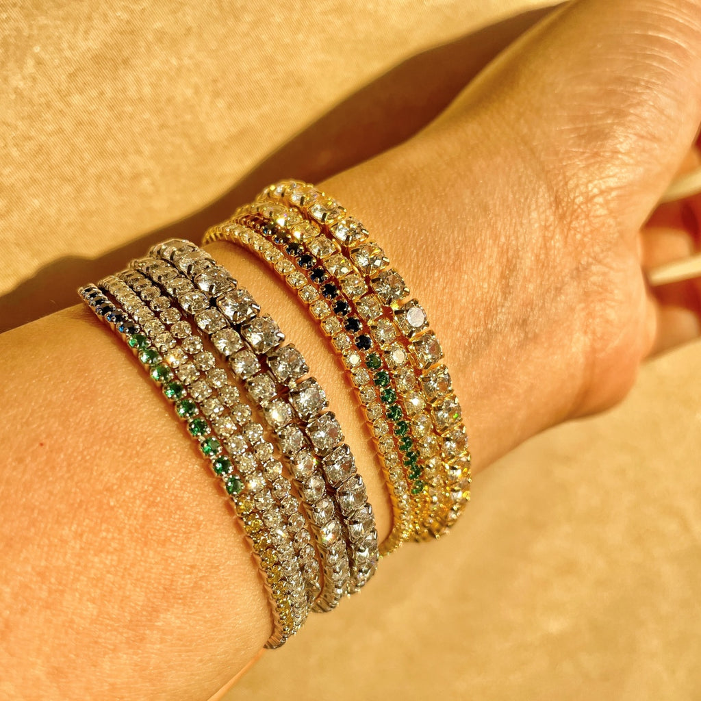 Classic Tennis Bracelet • 925 Silver Rhodium Plated