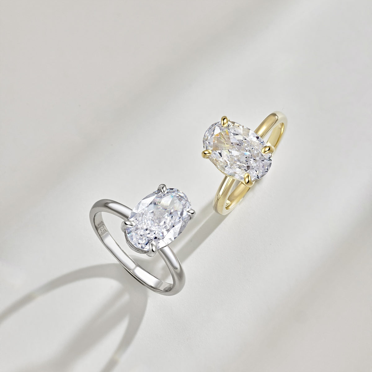 Classic Oval Stone Ring - 18K Gold Plated, 925 Silver Base