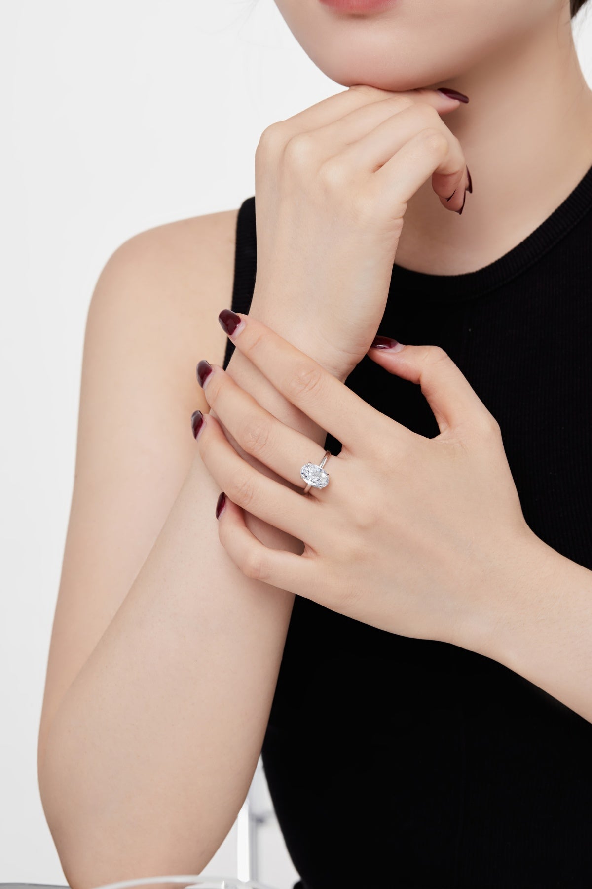 Classic Oval Stone Ring - 925 Silver Base