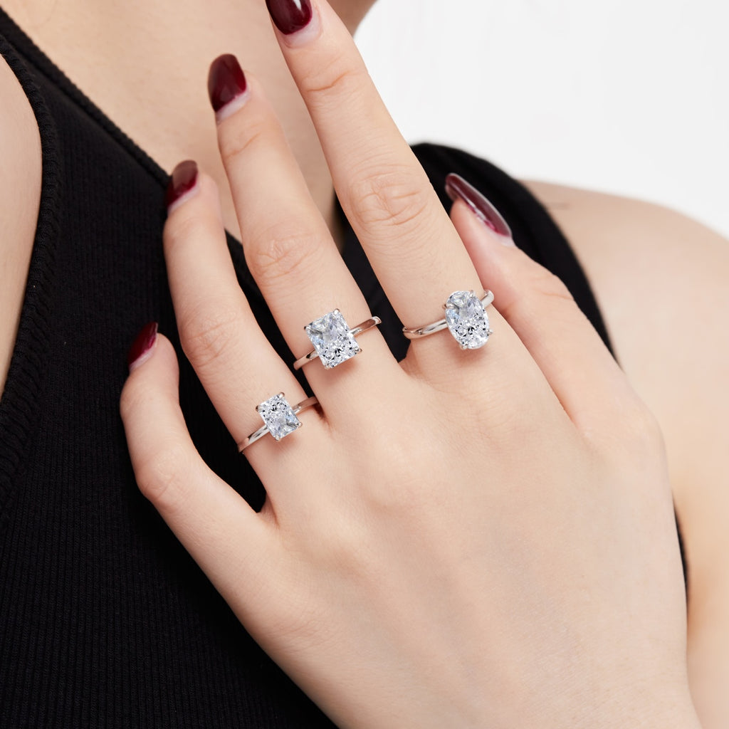 Classic Oval Stone Ring - 925 Silver Base