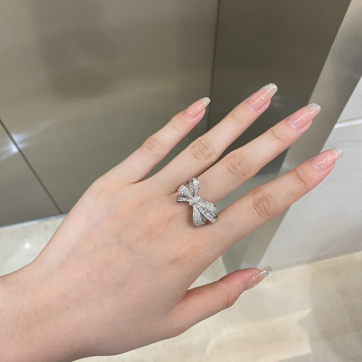 Bow Silver Ring 3011