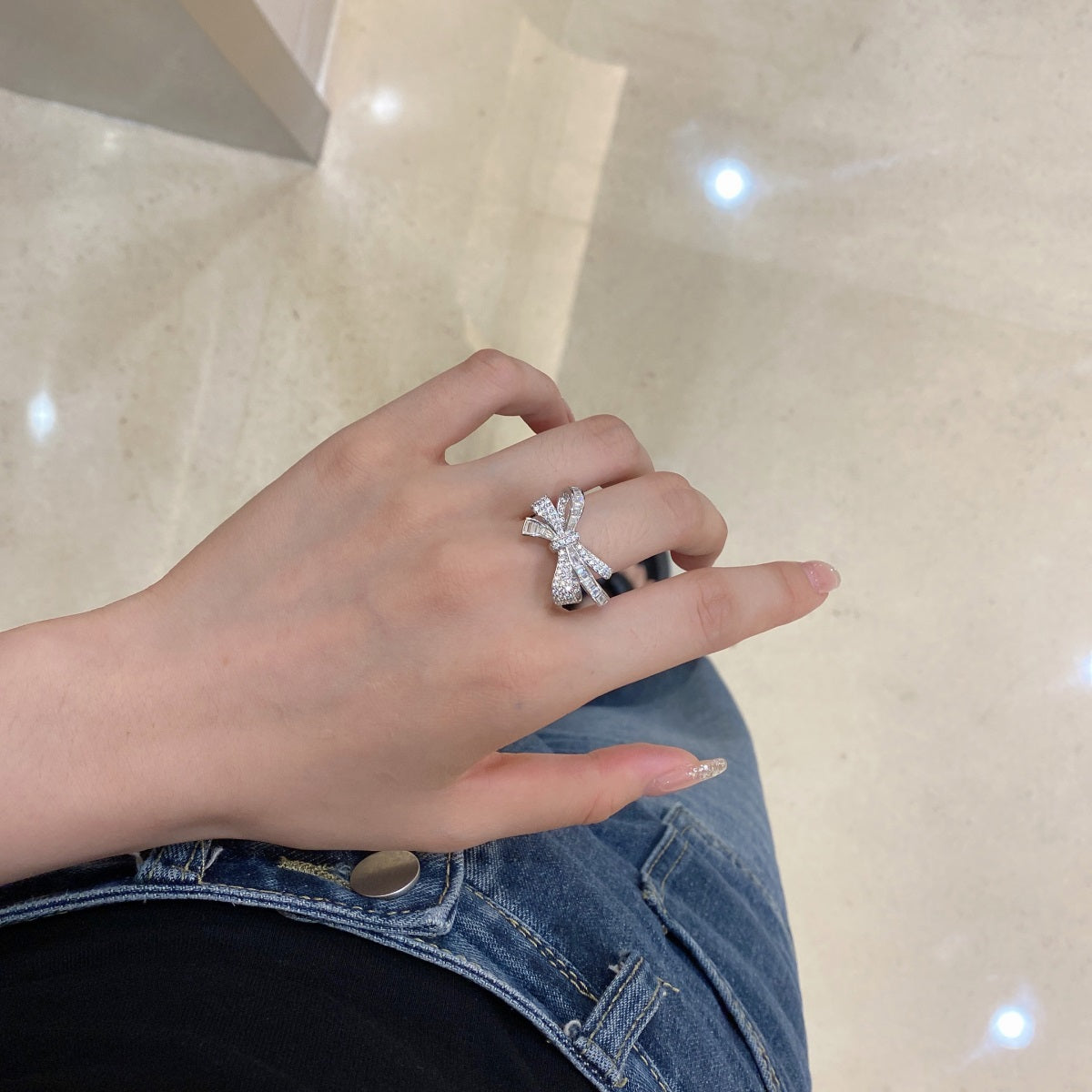 Bow Silver Ring 3011