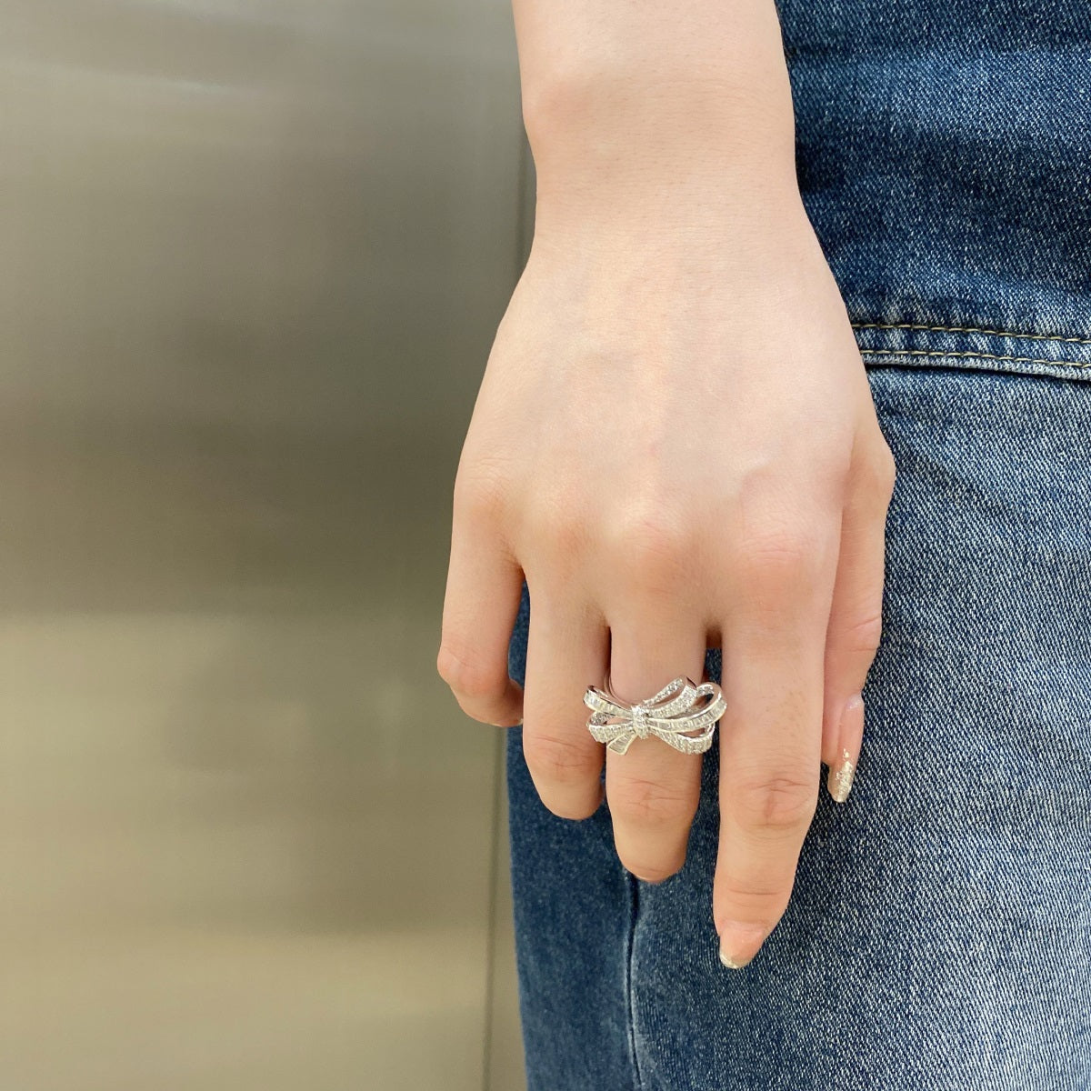 Bow Silver Ring 3011