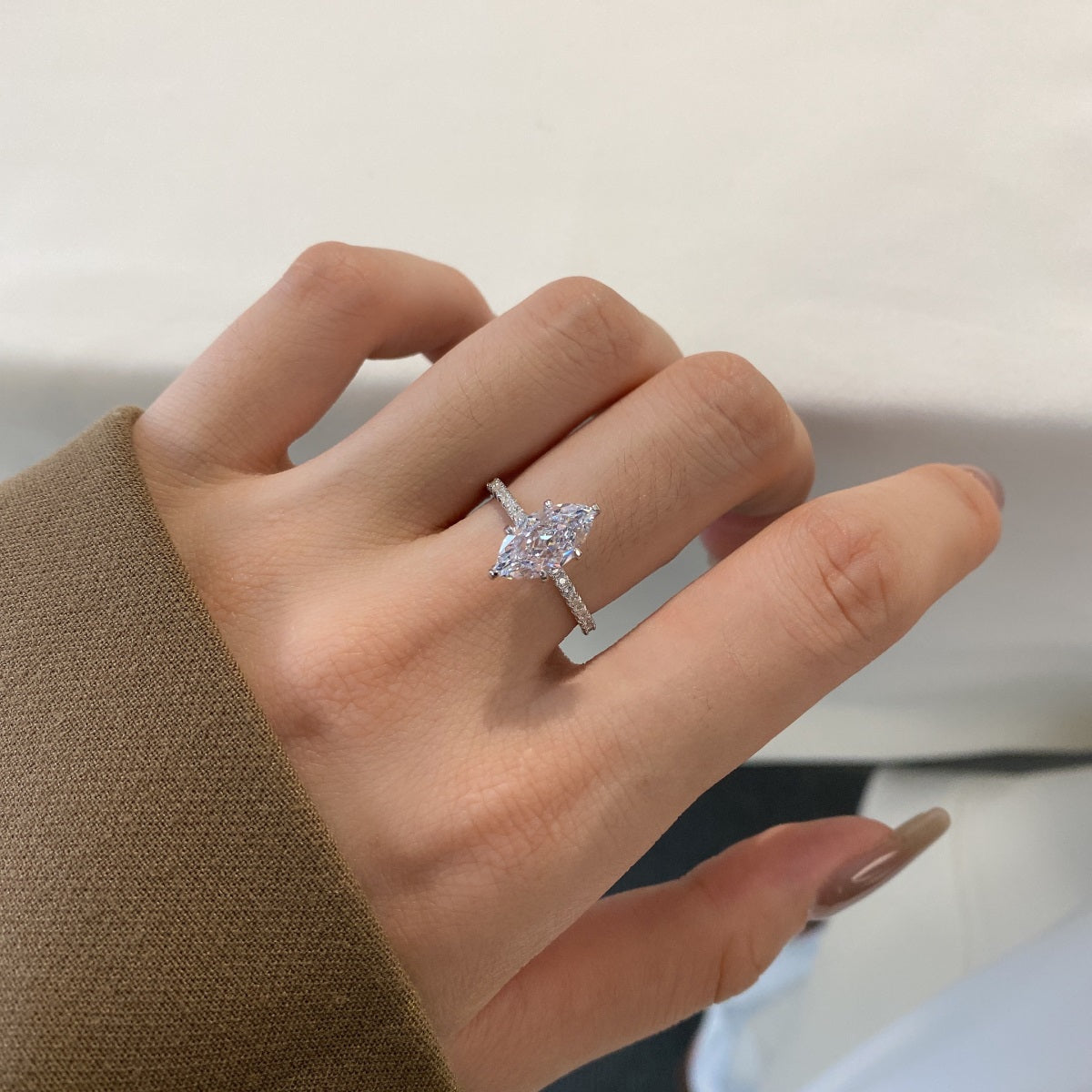 Selena Gomez Engagement Ring Marquise BZ120574