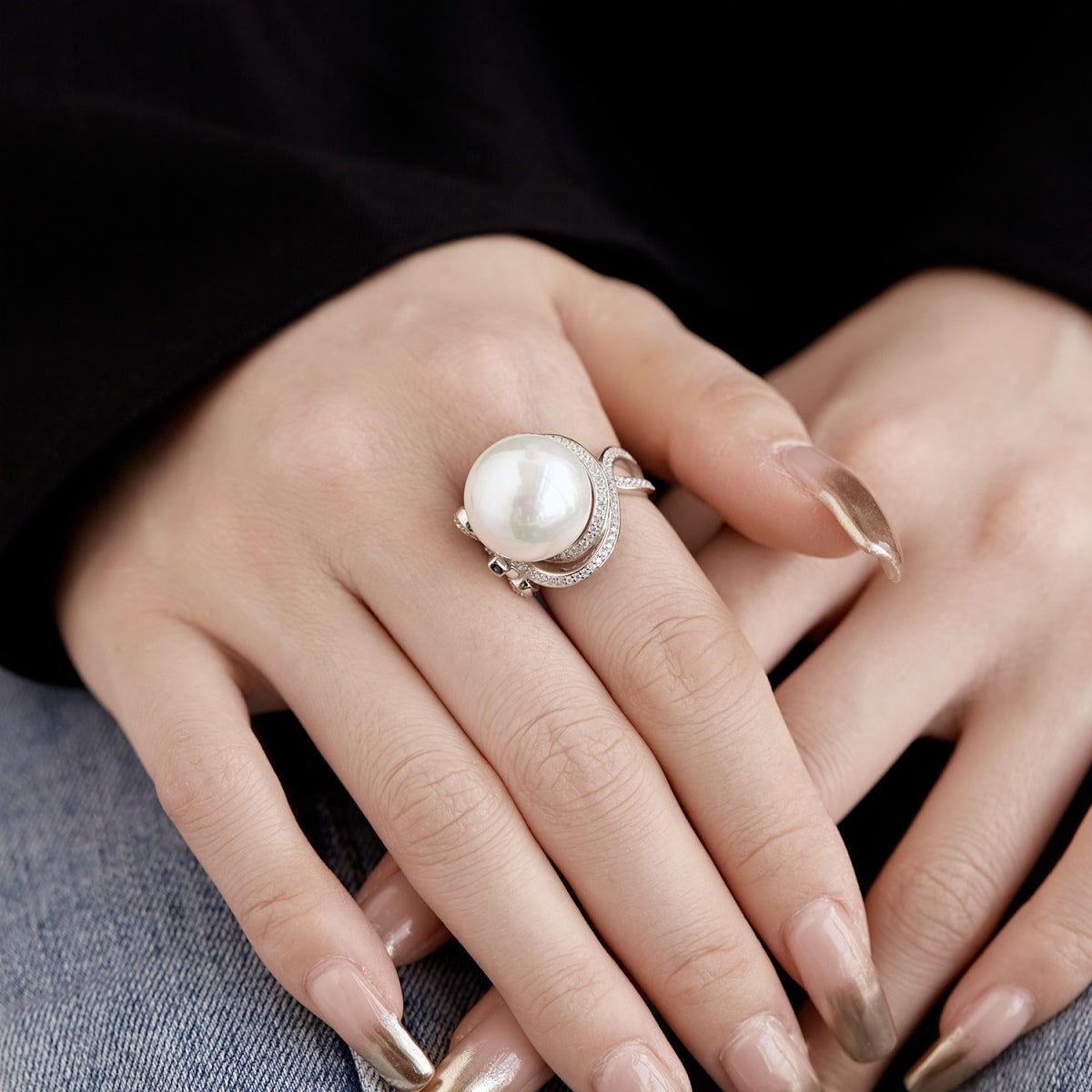 Pearl Silver Ring 3003