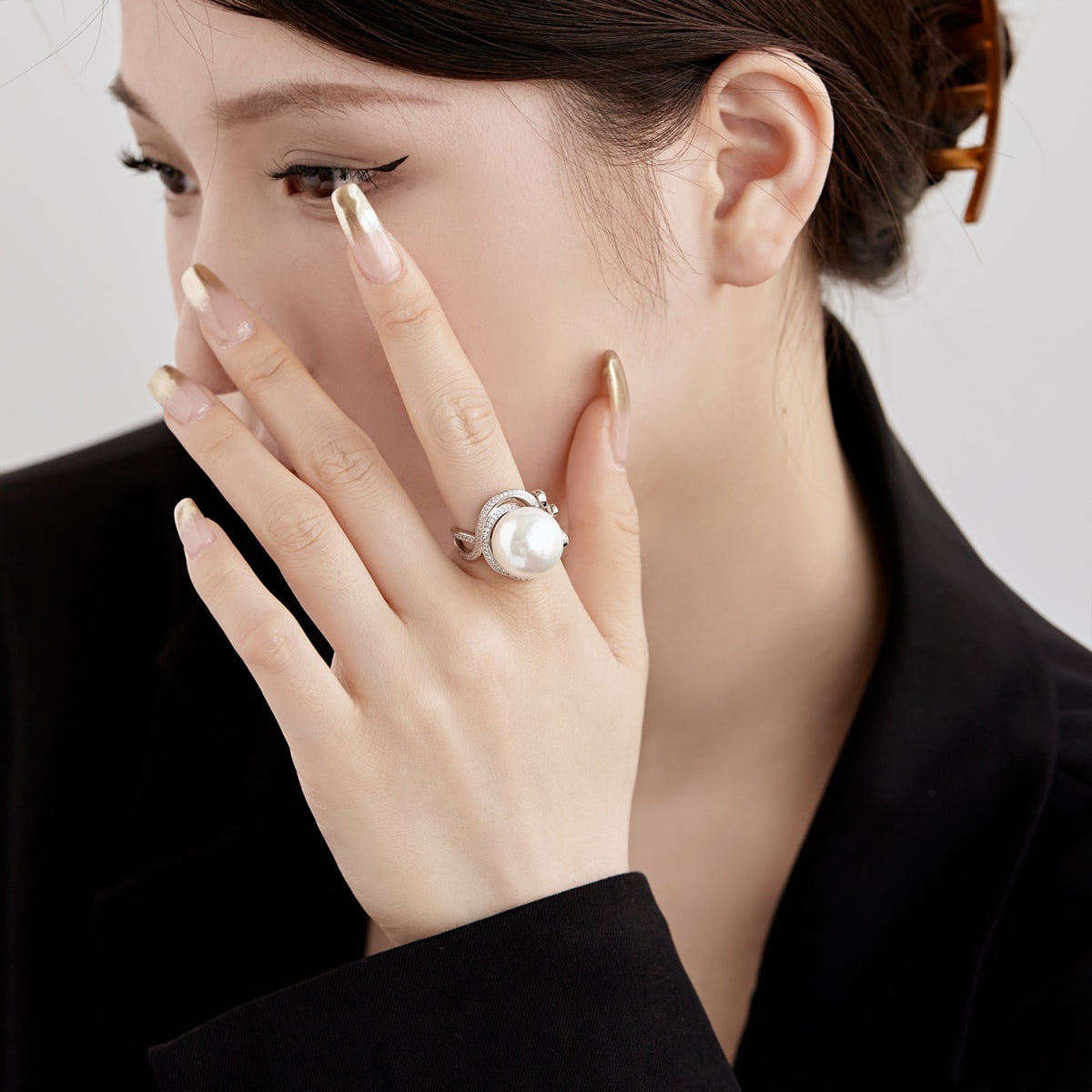 Pearl Silver Ring 3003
