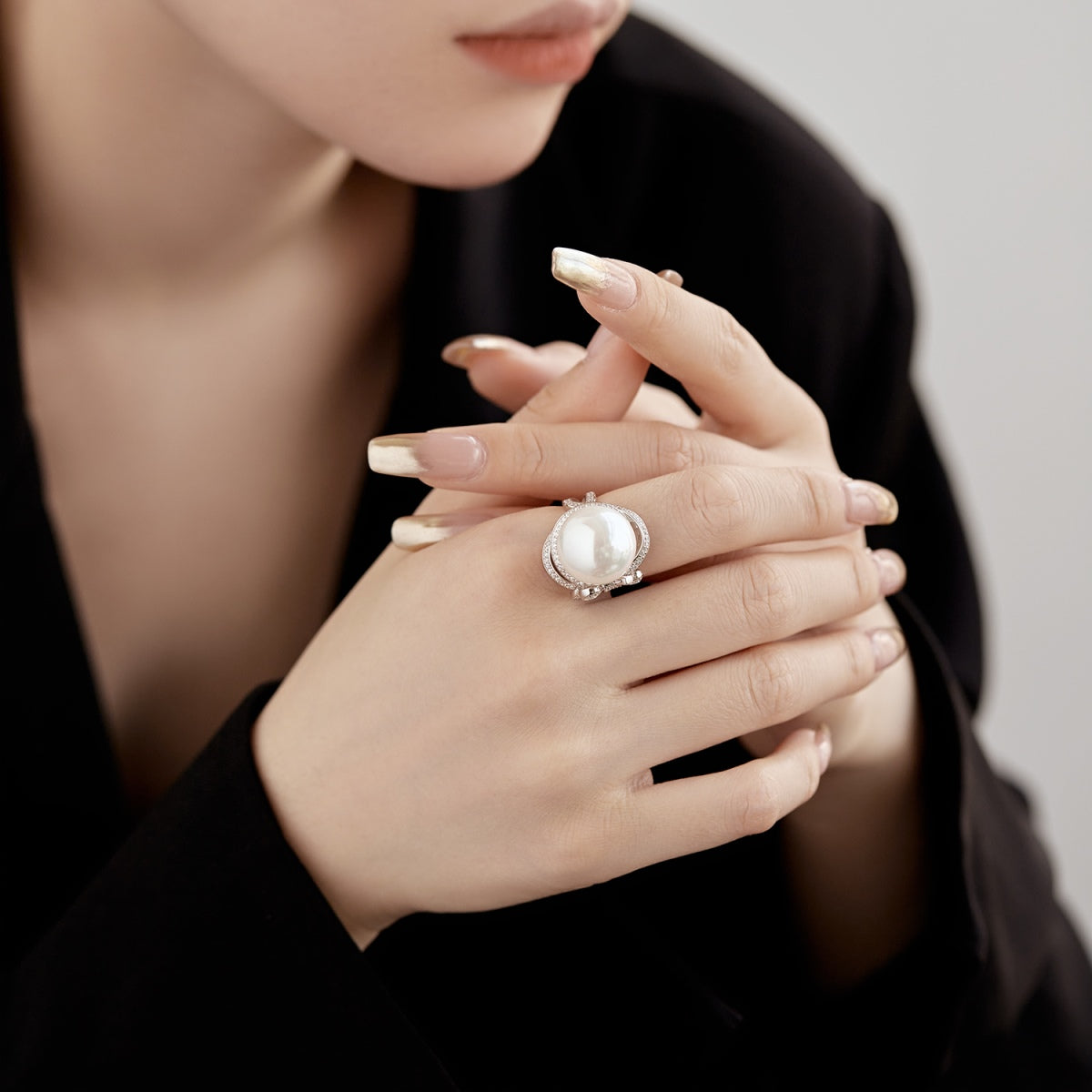 Pearl Silver Ring 3003