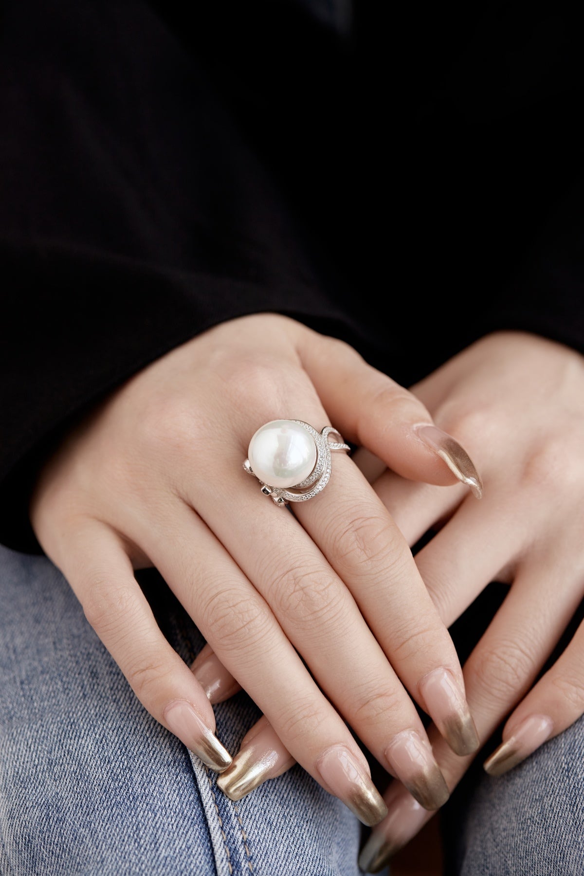 Pearl Silver Ring 3003
