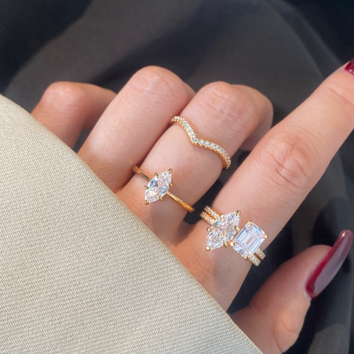 Selena Gomez Engagement Ring Marquise BZ120574