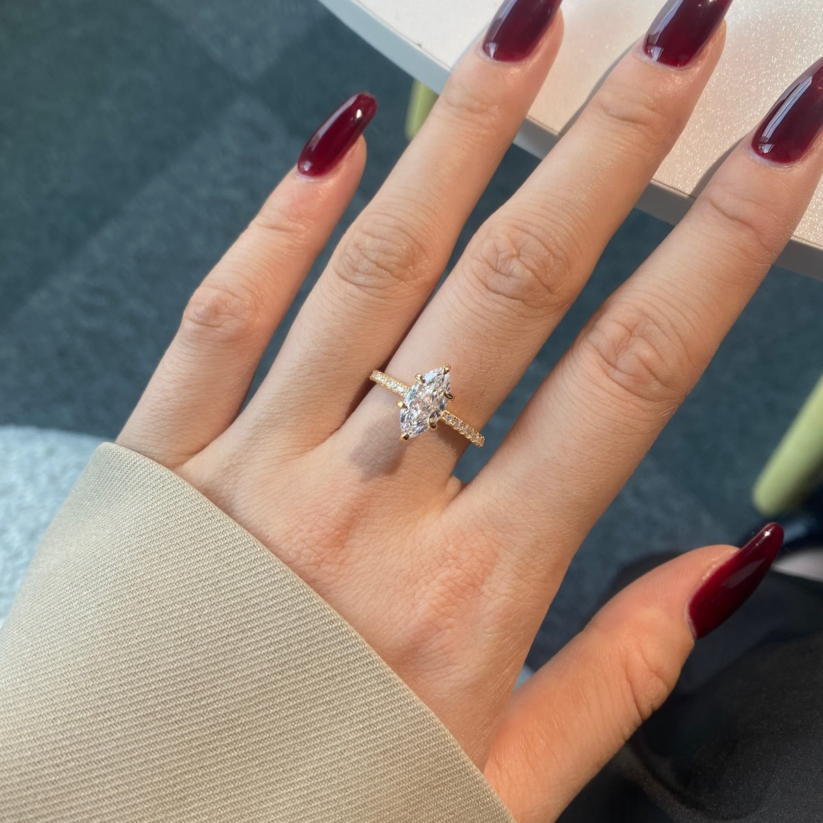 Selena Gomez Engagement Ring Marquise BZ120574