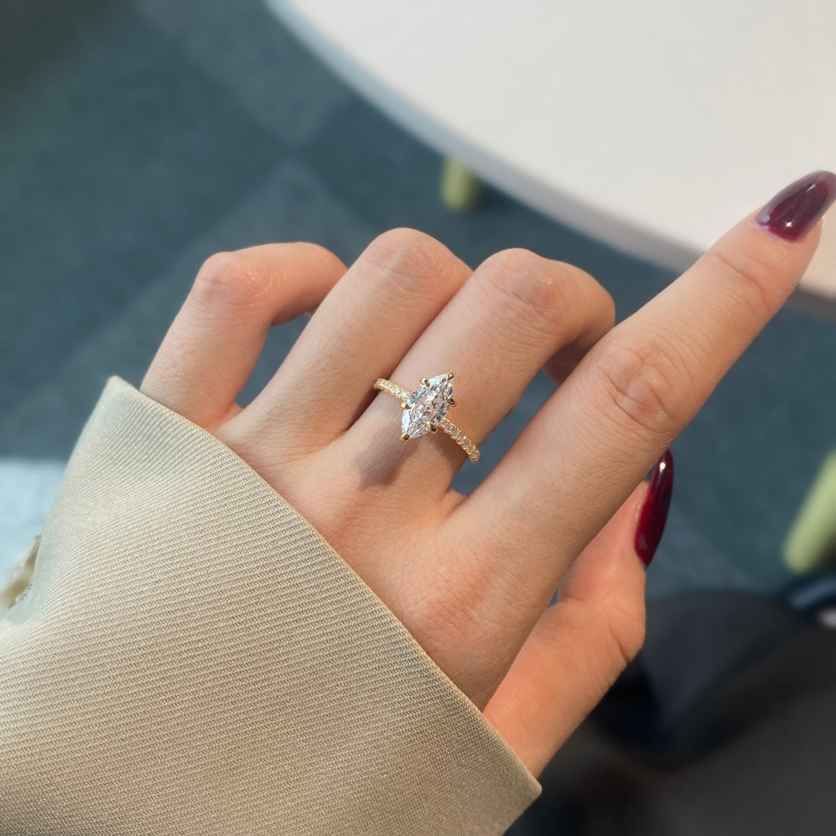 Selena Gomez Engagement Ring Marquise BZ120574