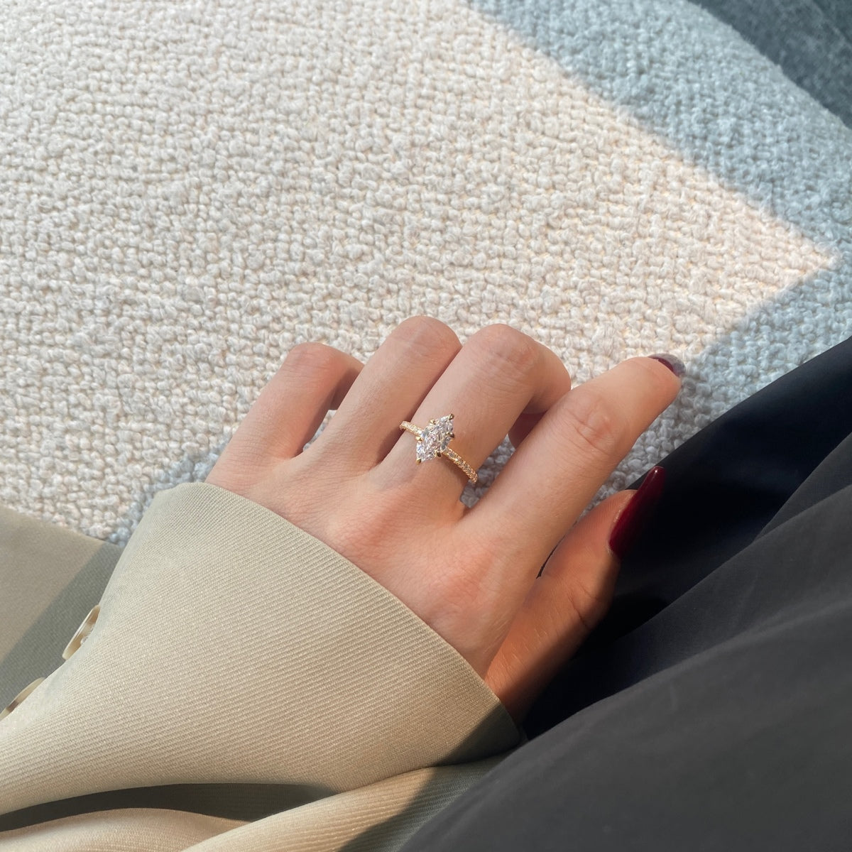Selena Gomez Engagement Ring Marquise BZ120574