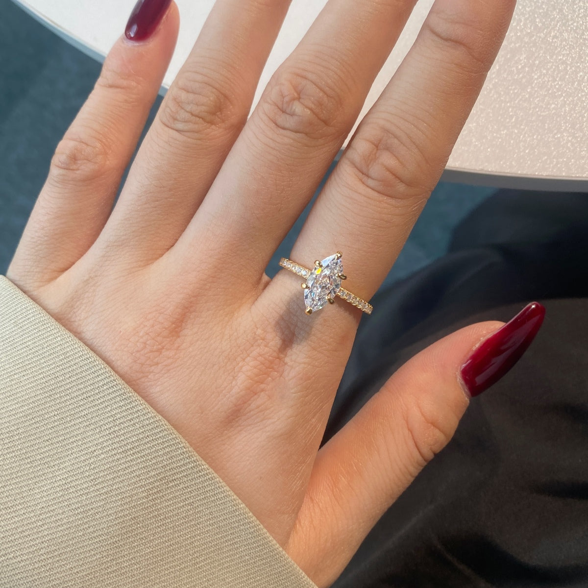 Selena Gomez Engagement Ring Marquise BZ120574