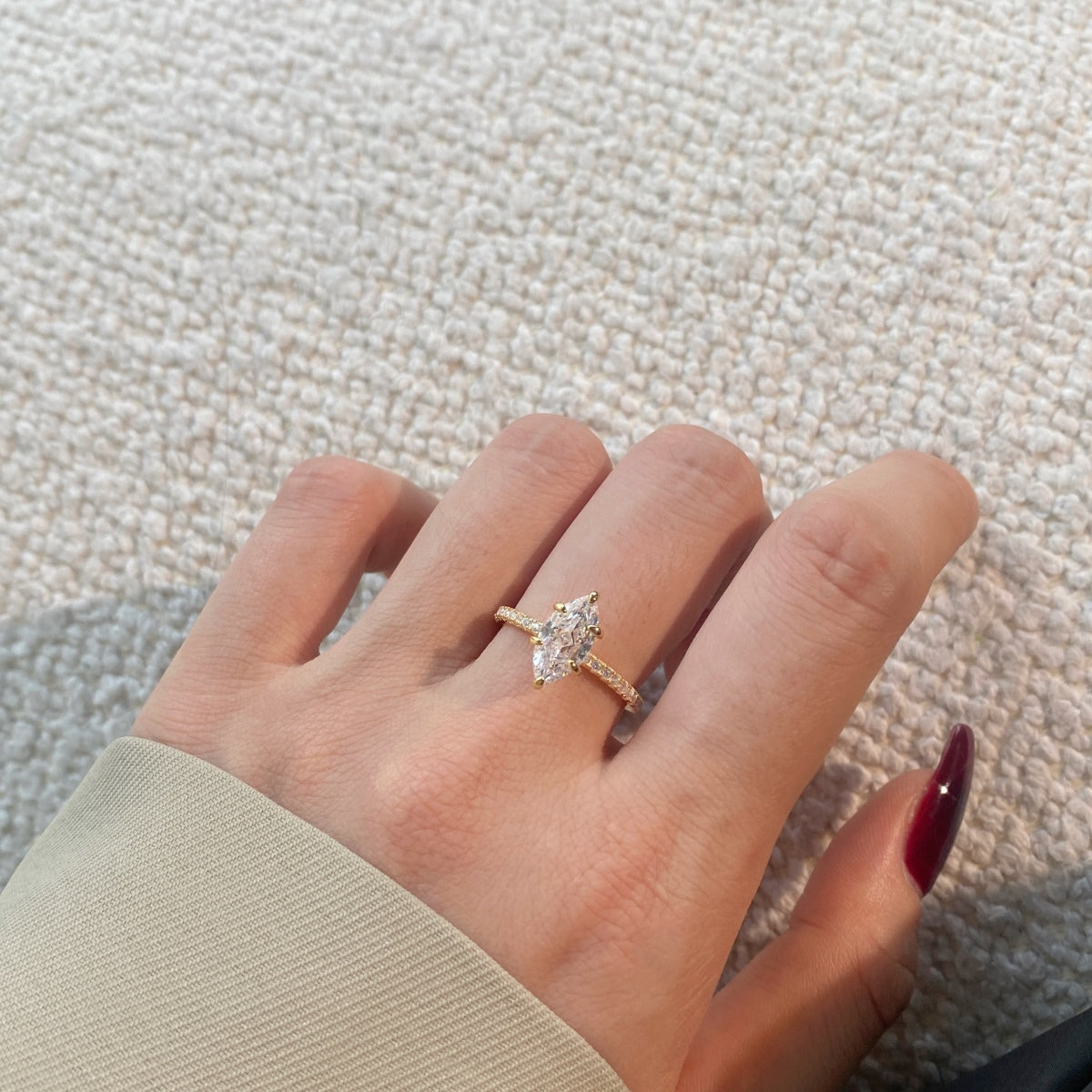 Selena Gomez Engagement Ring Marquise BZ120574
