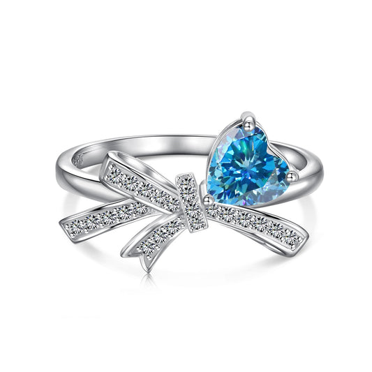 Blue Bow Ring Silver 925 - 3019