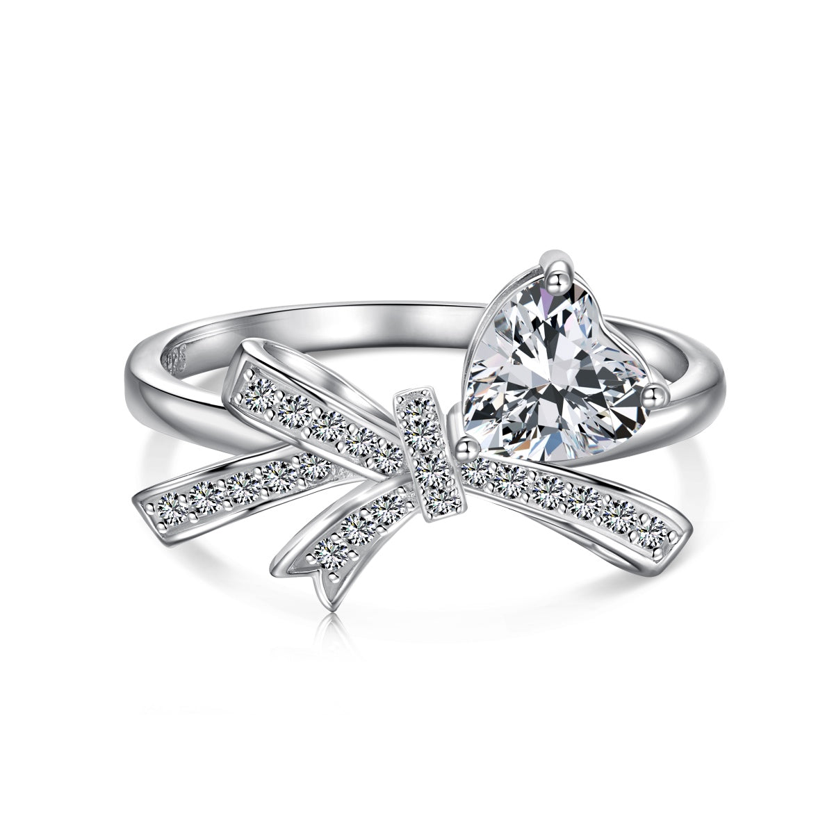 Pink Bow Ring Silver 925 - 3017