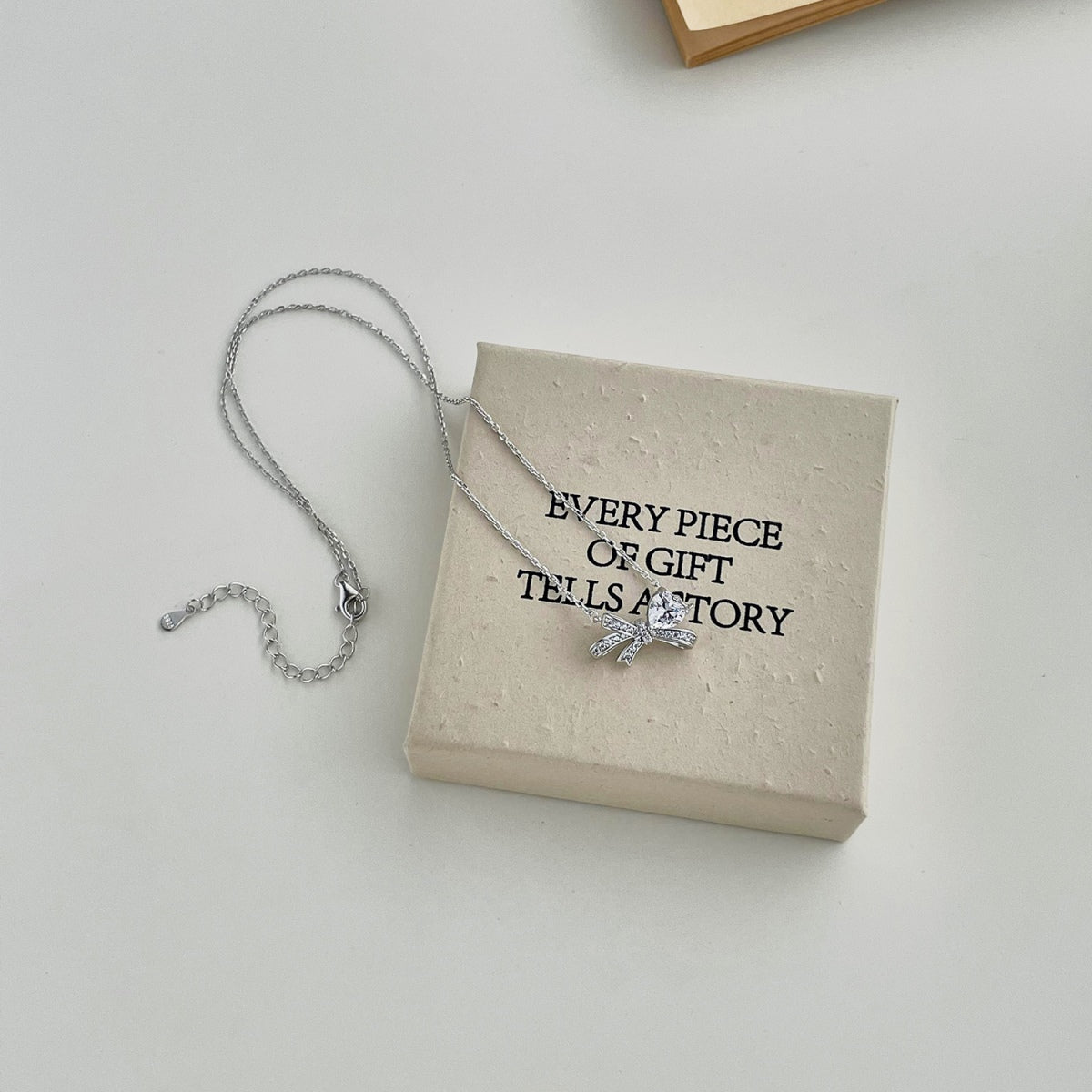 Bow Silver Necklace 3009