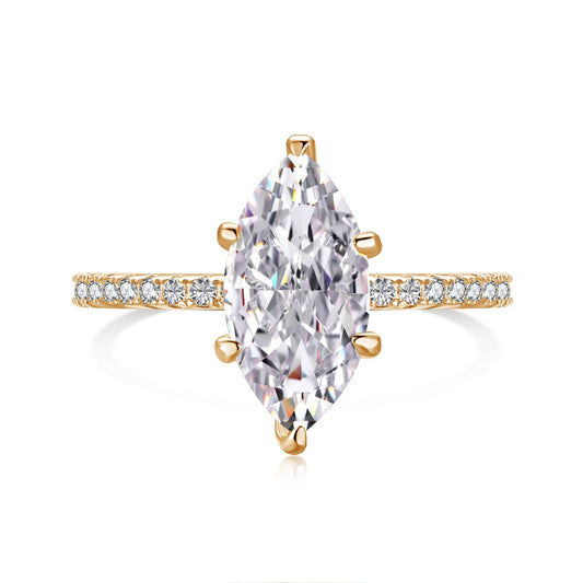 Selena Gomez Engagement Ring Marquise Gold Plated BZ120574