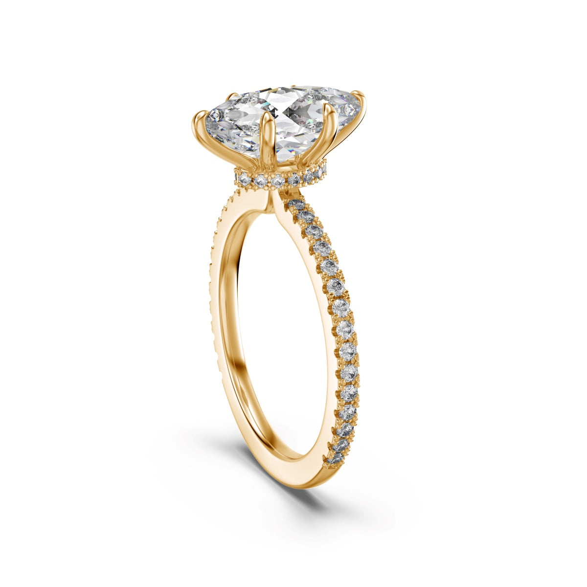 Selena Inspired Marquise Moissanite Ring – 925 Silver Champagne Gold Plated