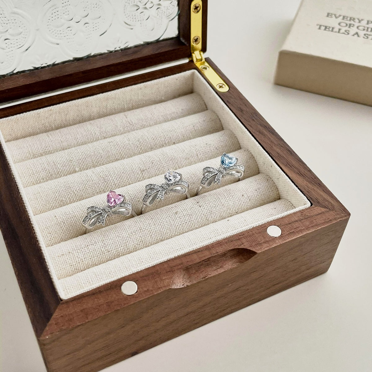 Pink Bow Ring Silver 925 - 3017