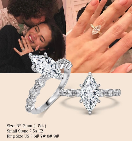 Selena Gomez Engagement Ring Marquise BZ120001