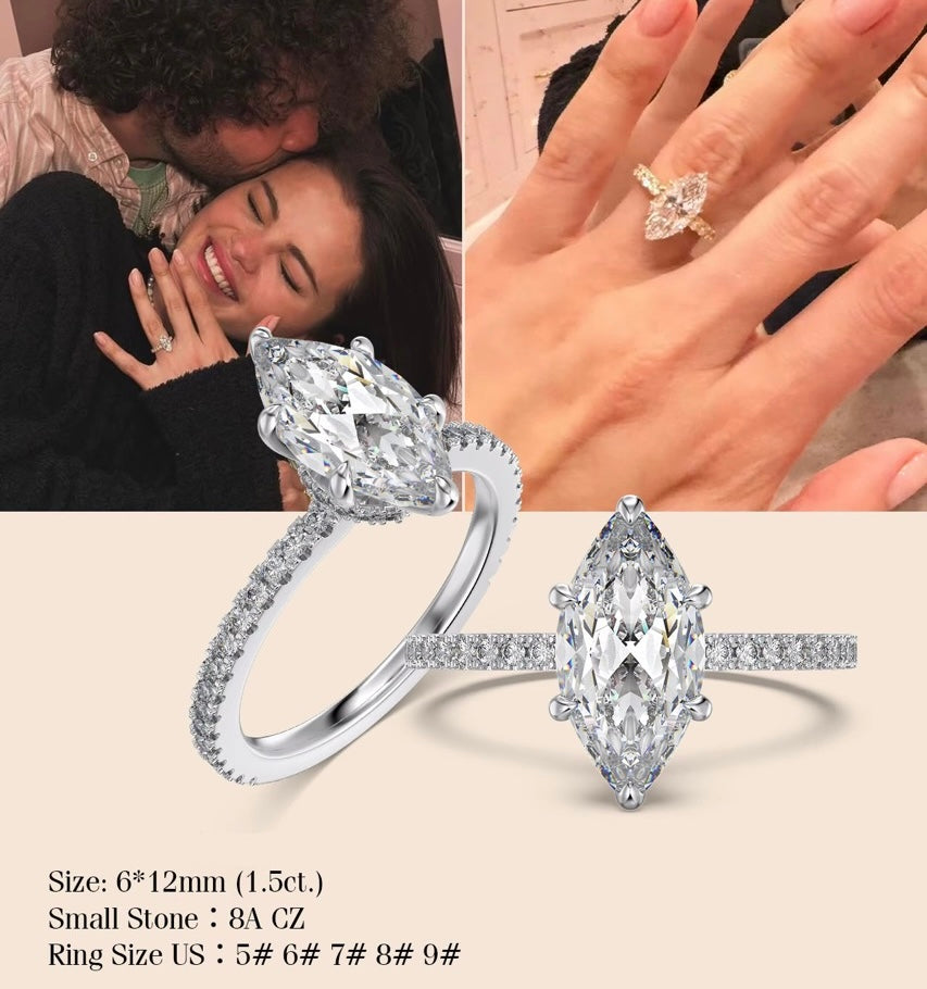Selena Gomez Engagement Ring Marquise BZ120574