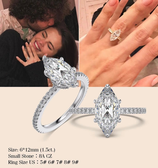 Selena Gomez Engagement Ring Marquise BZ120574
